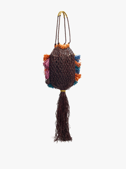 Multicolor Straw Shoulder Bag