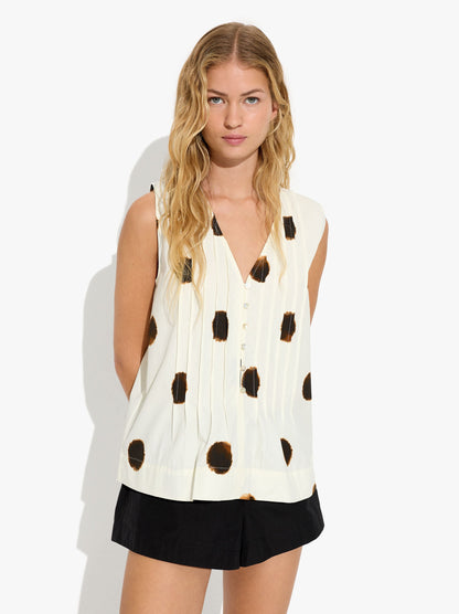 Top Printed With Polka Dots 100% Cotton