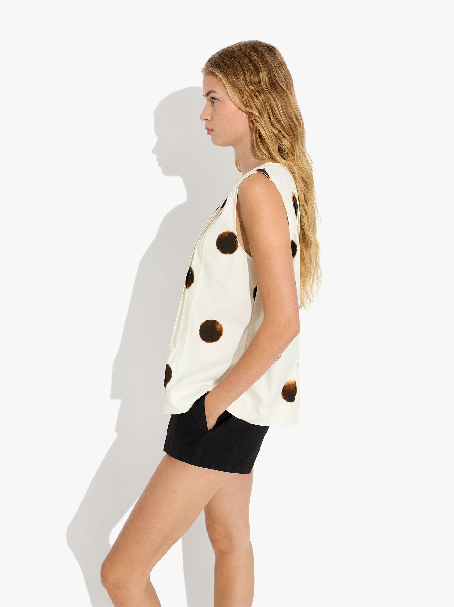 Top Printed With Polka Dots 100% Cotton
