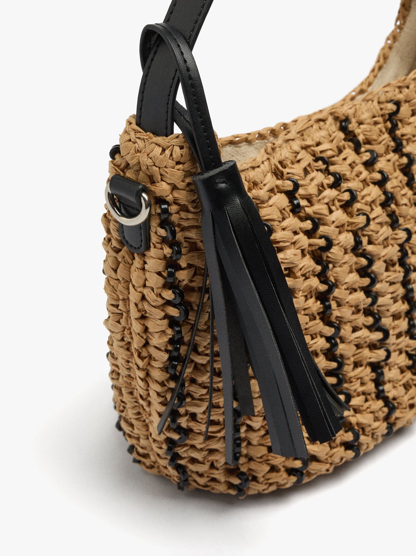 Handbag Woven With Paper Straw Effect