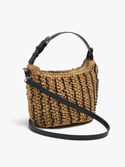 Handbag Woven With Paper Straw Effect