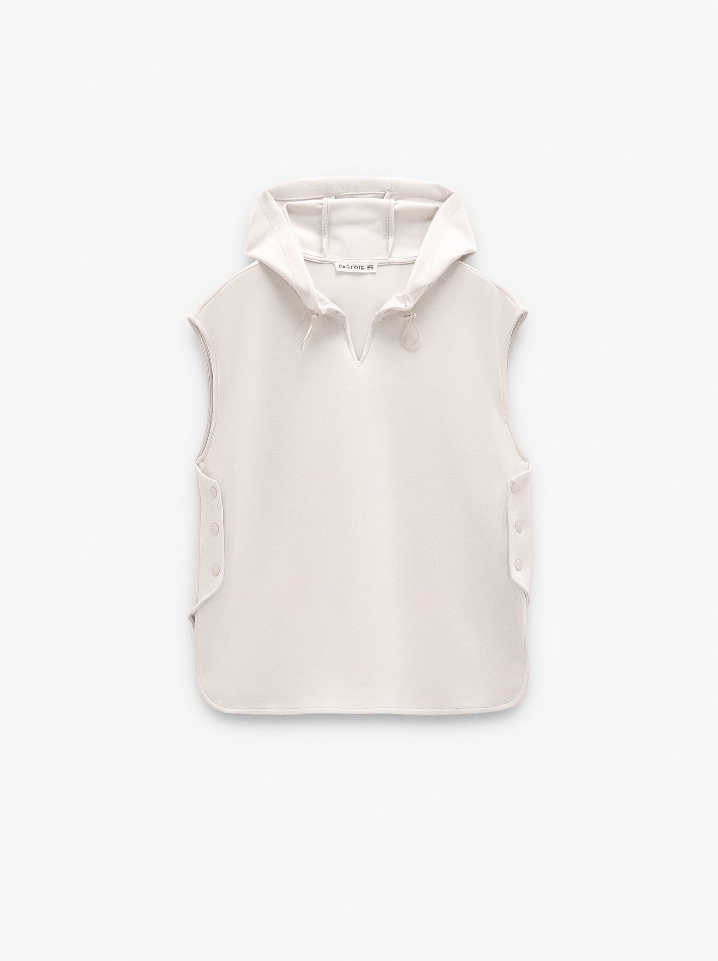 Sleeveless Sweatshirt With Hood And Soft Touch