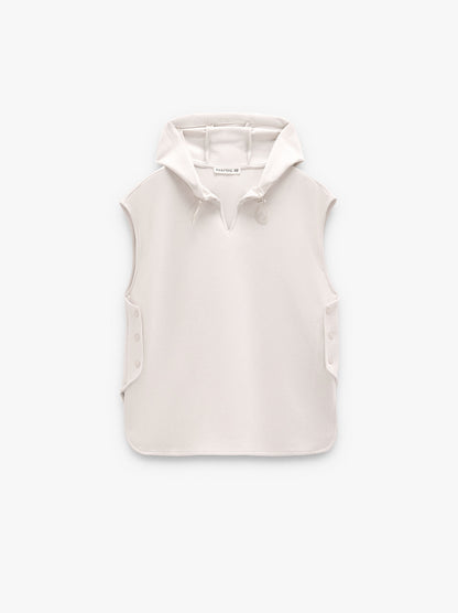 Sleeveless Sweatshirt With Hood And Soft Touch