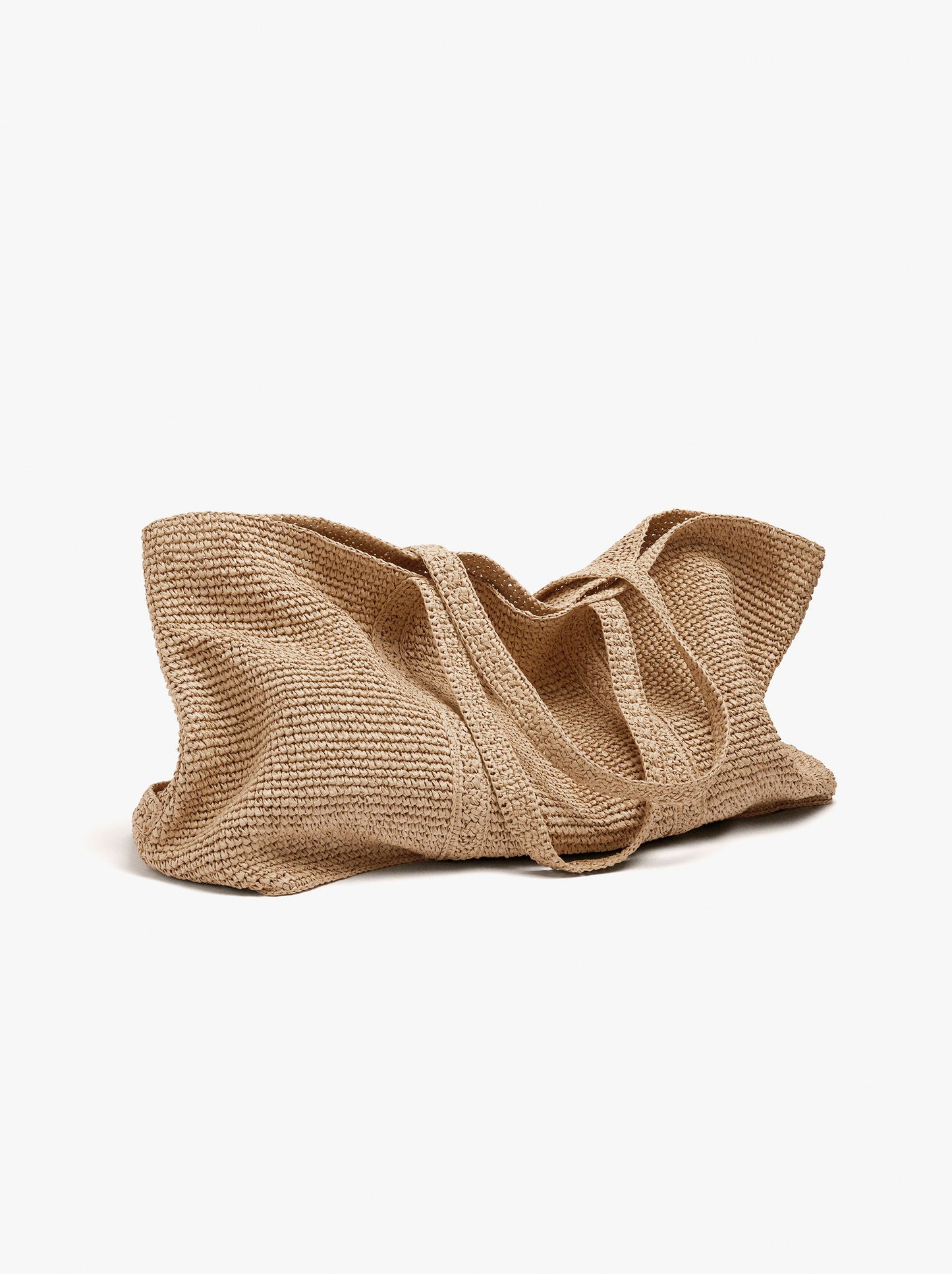 Shopper Bag With Paper Straw Effect