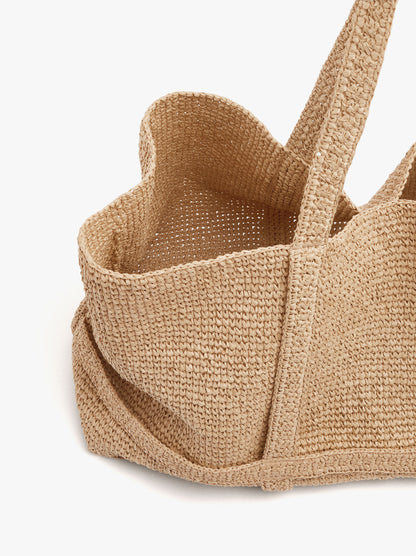 Shopper Bag With Paper Straw Effect