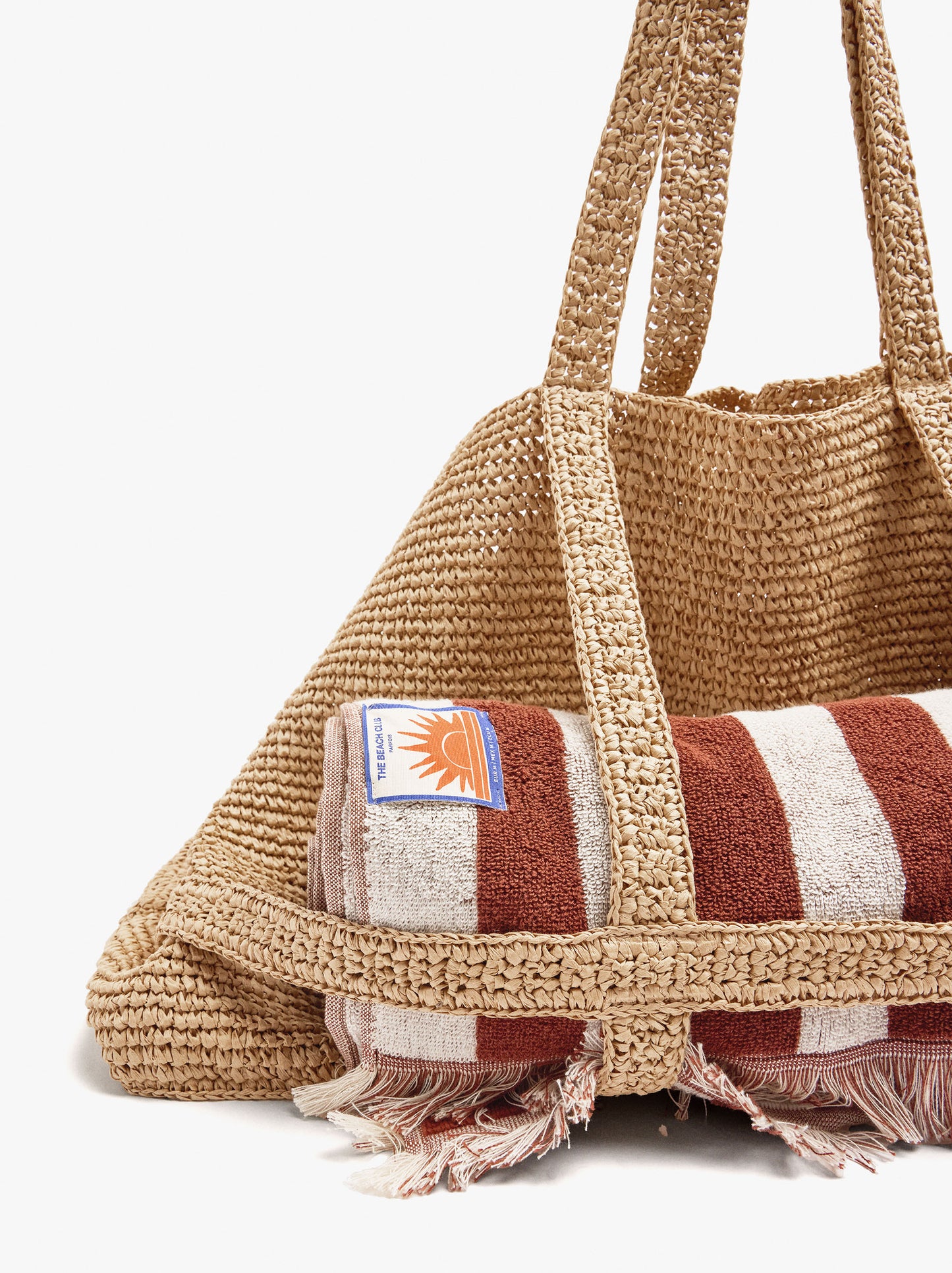 Shopper Bag With Paper Straw Effect