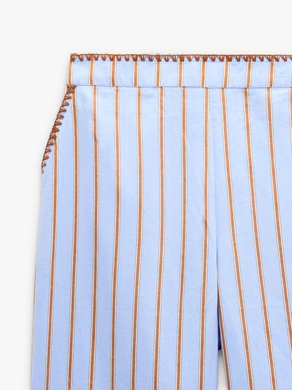 Trousers With Stripes 100% Cotton