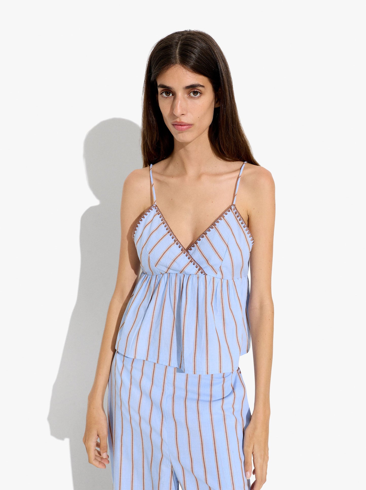 Top With Striped Straps 100% Cotton