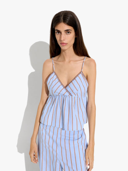 Top With Striped Straps 100% Cotton