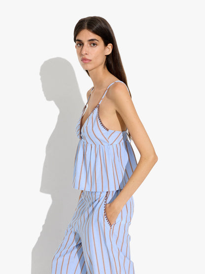 Top With Striped Straps 100% Cotton