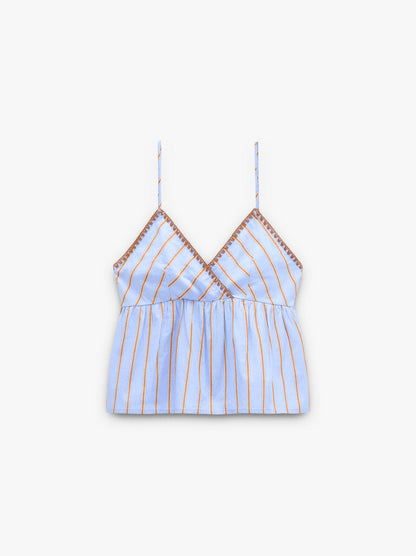 Top With Striped Straps 100% Cotton
