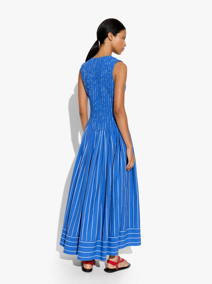 Long Dress With Stripes And Gathers