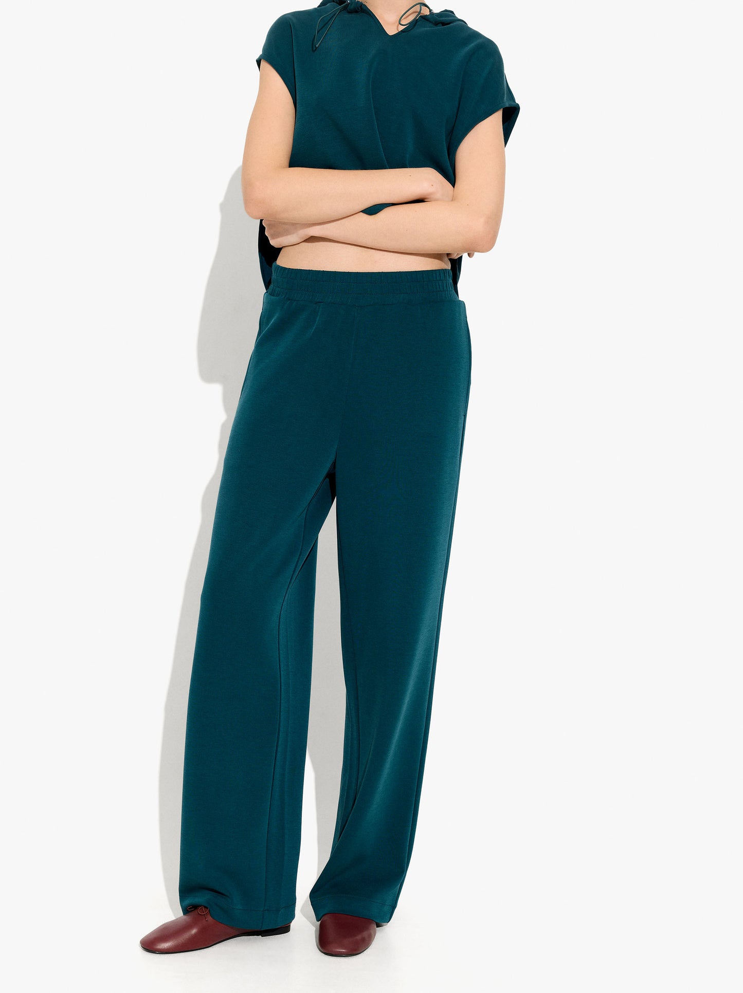 Loose-Fitting Trousers With Elastic Waistband Soft Touch