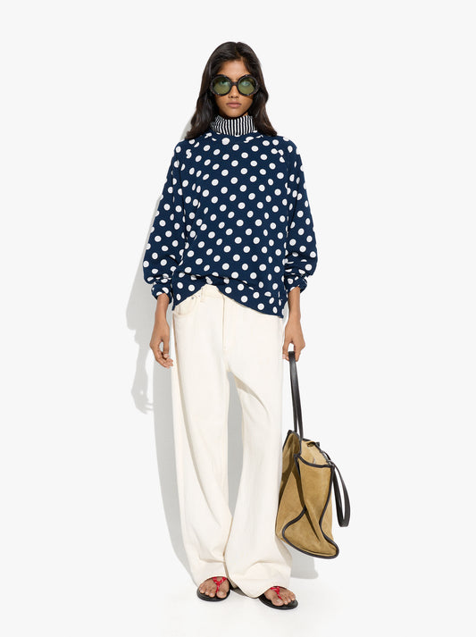 Cotton Sweatshirt With Polka Dots