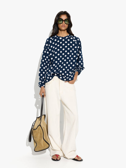 Cotton Sweatshirt With Polka Dots