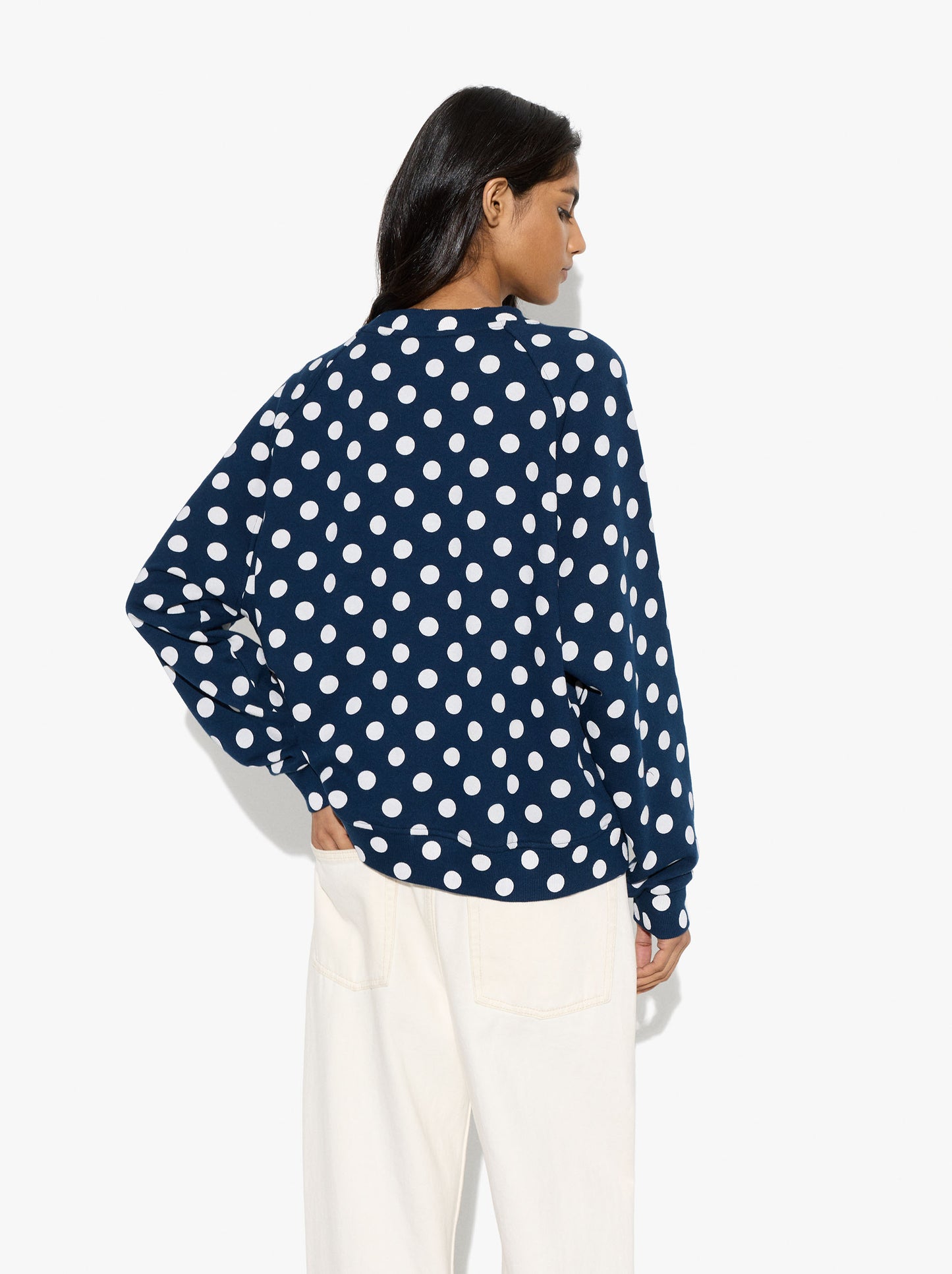 Cotton Sweatshirt With Polka Dots