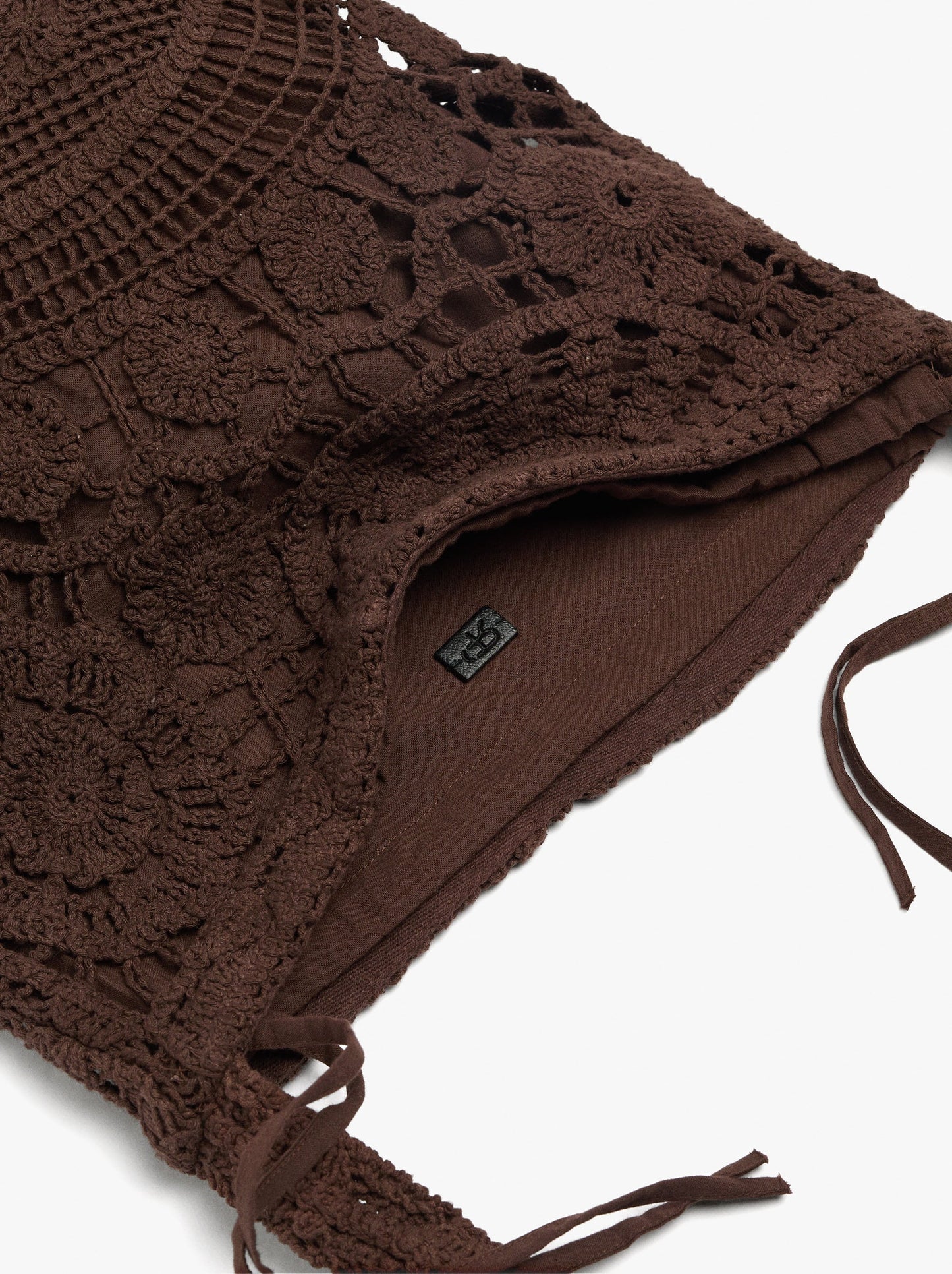 Crochet Shoulder Bag With Flowers