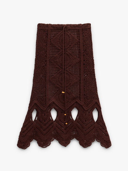 100% Cotton Crochet Knit Skirt