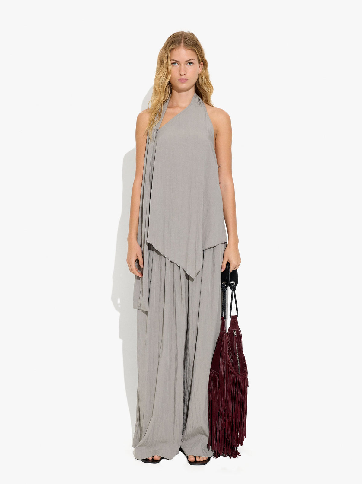 Wide Fluid Trousers With Elastic Waist