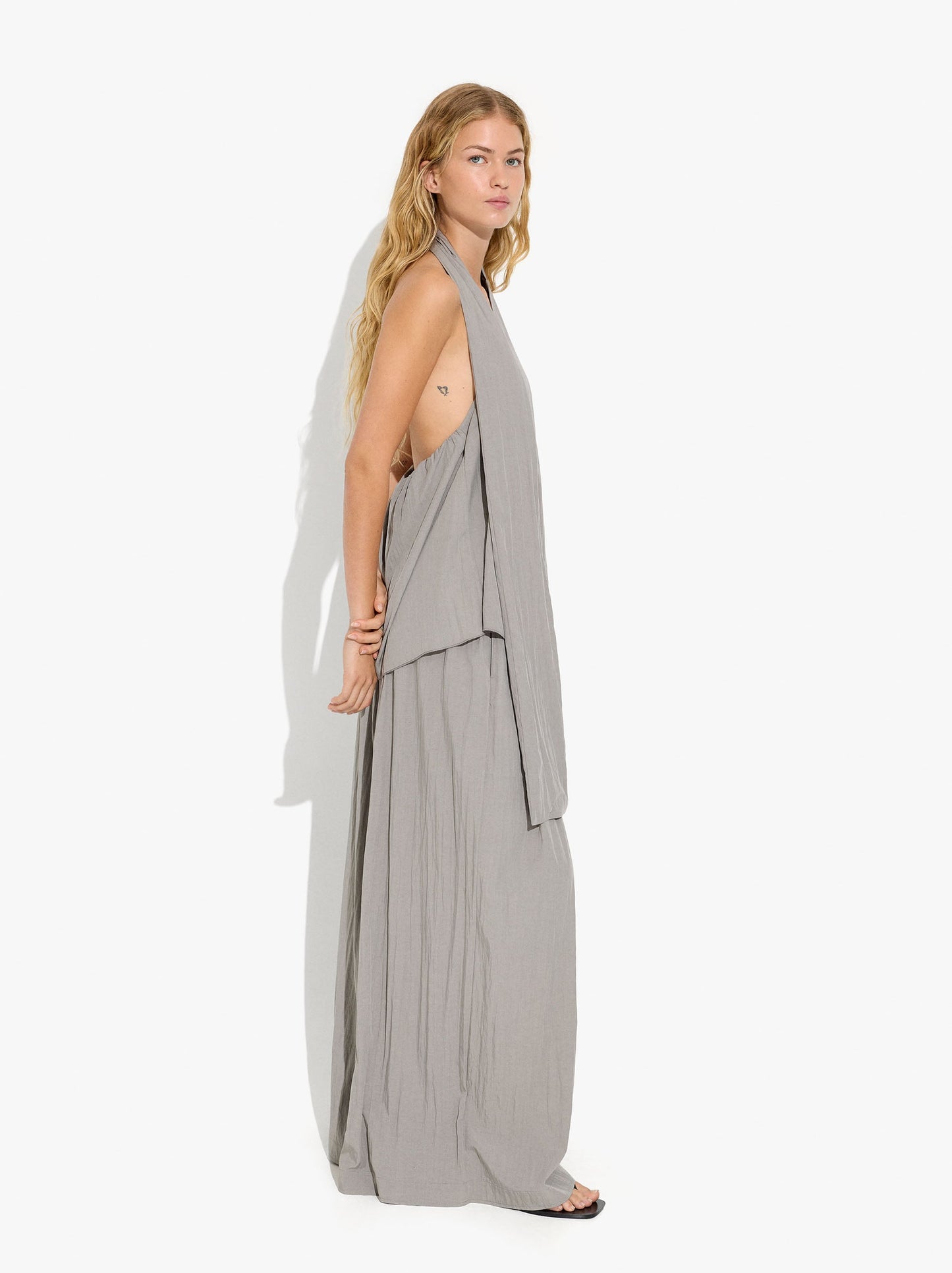 Wide Fluid Trousers With Elastic Waist