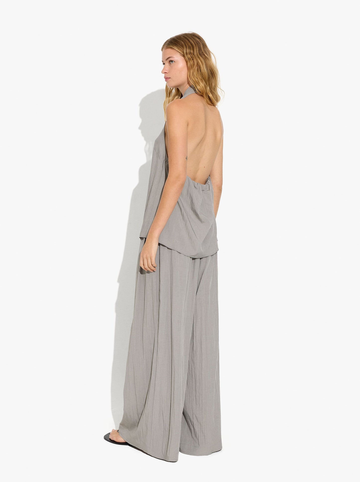 Wide Fluid Trousers With Elastic Waist
