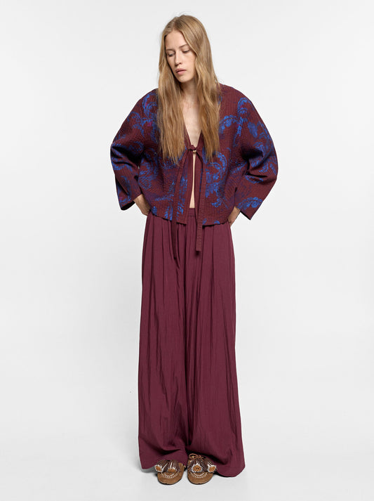 Wide Fluid Trousers With Elastic Waist