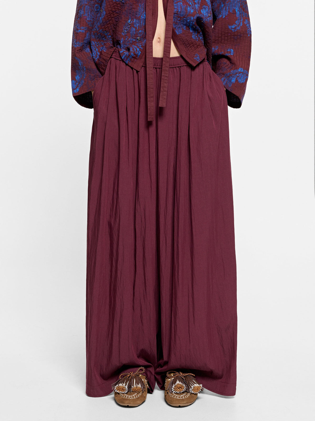 Wide Fluid Trousers With Elastic Waist