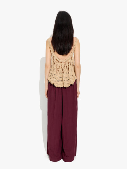 Wide Fluid Trousers With Elastic Waist