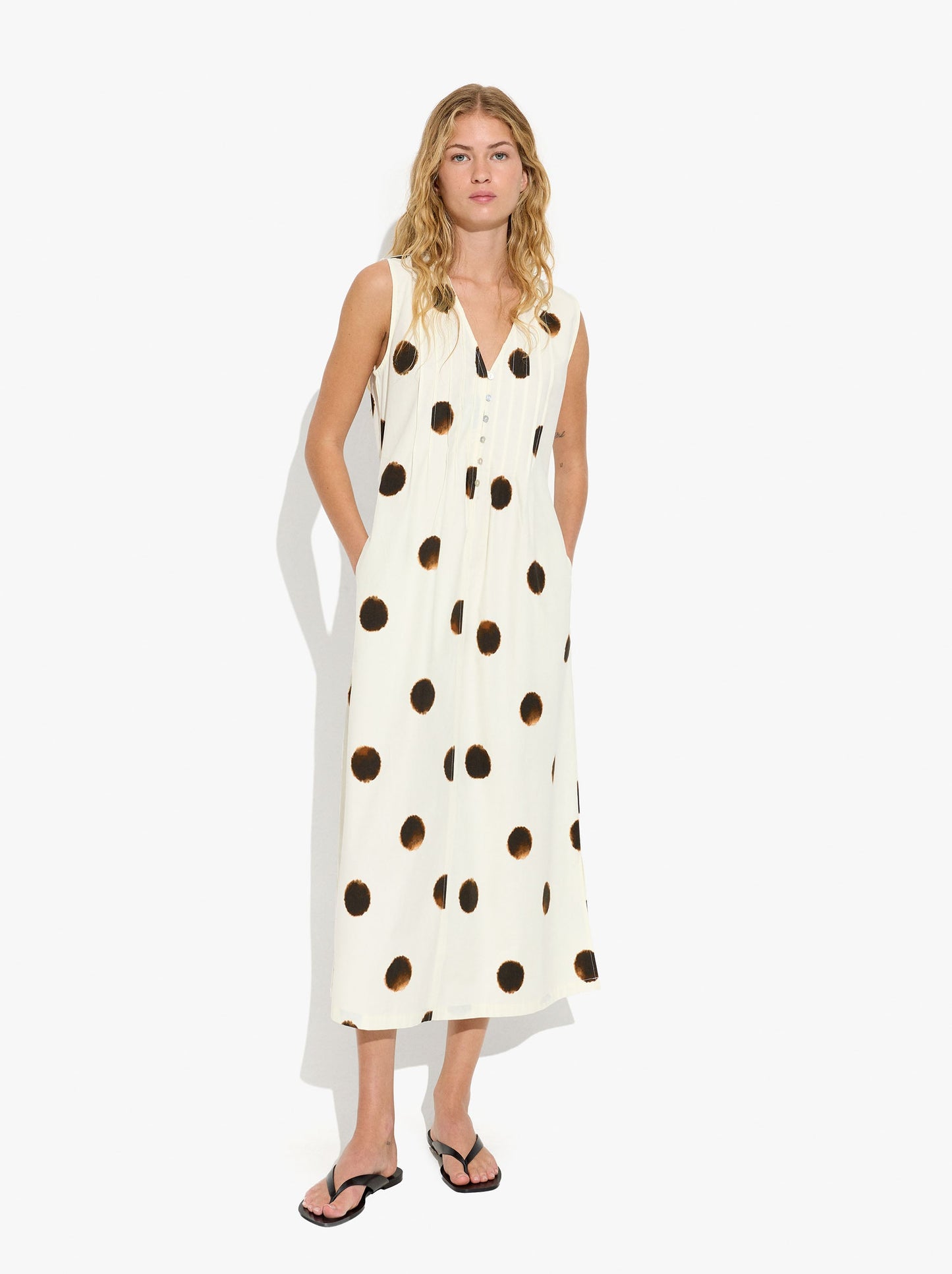 Printed Polka Dot Dress 100% Cotton
