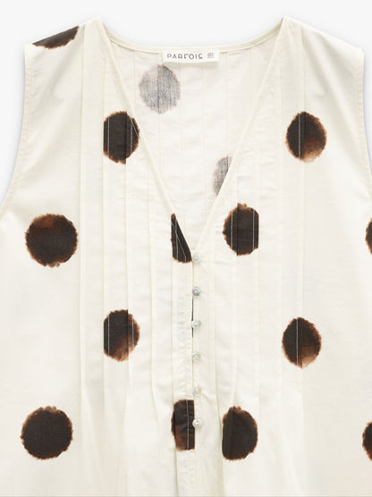 Printed Polka Dot Dress 100% Cotton