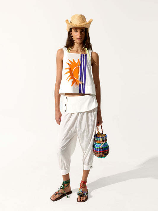 Printed Cotton Top With Sun