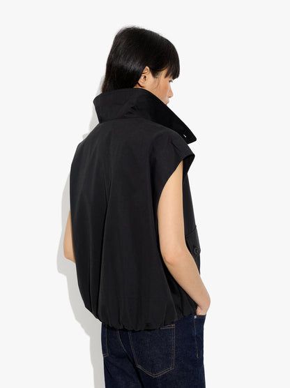 Vest With High Neck With Pockets