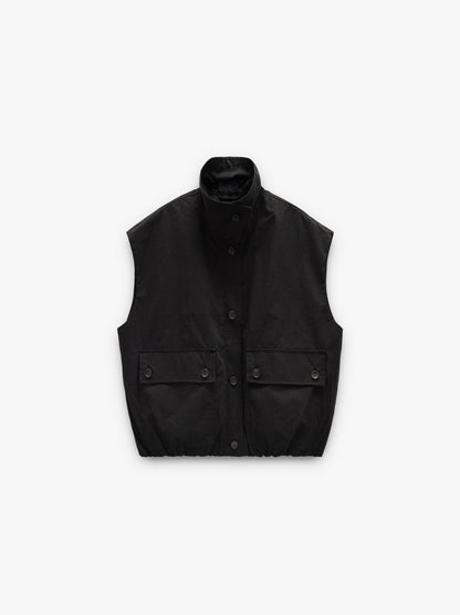 Vest With High Neck With Pockets