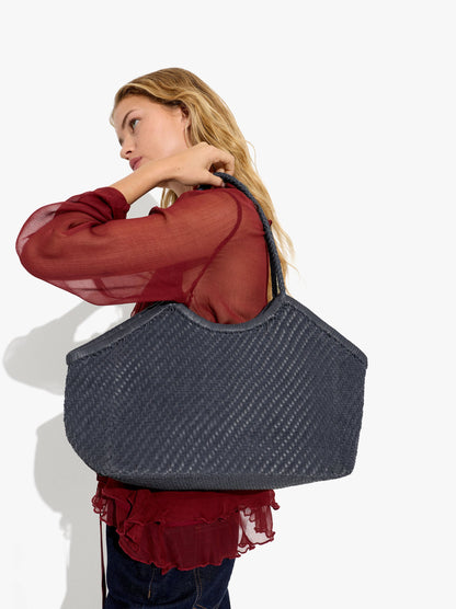 Woven Leather Shopper Bag