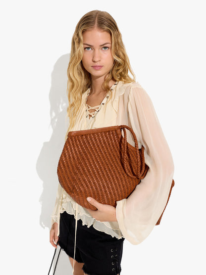 Woven Leather Shopper Bag