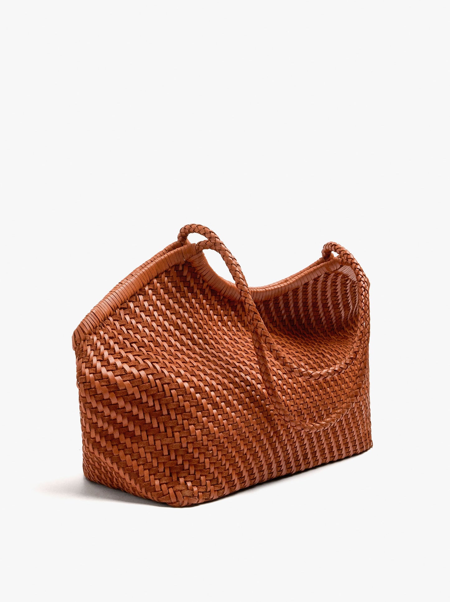 Woven Leather Shopper Bag
