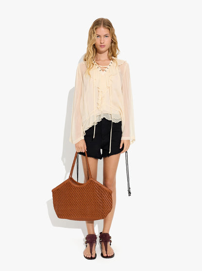 Woven Leather Shopper Bag