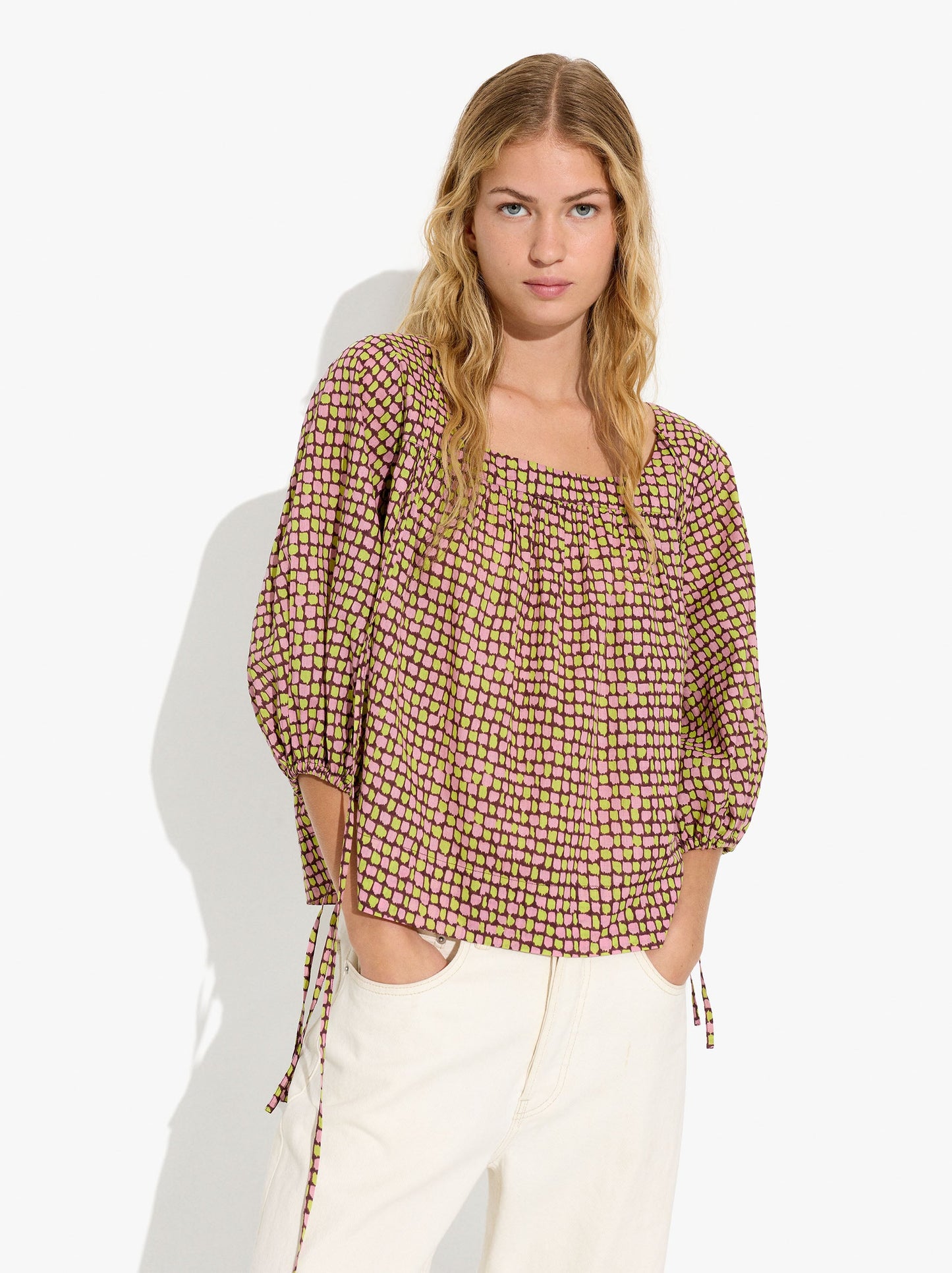 Printed Blouse With 100% Cotton