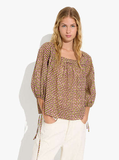 Printed Blouse With 100% Cotton