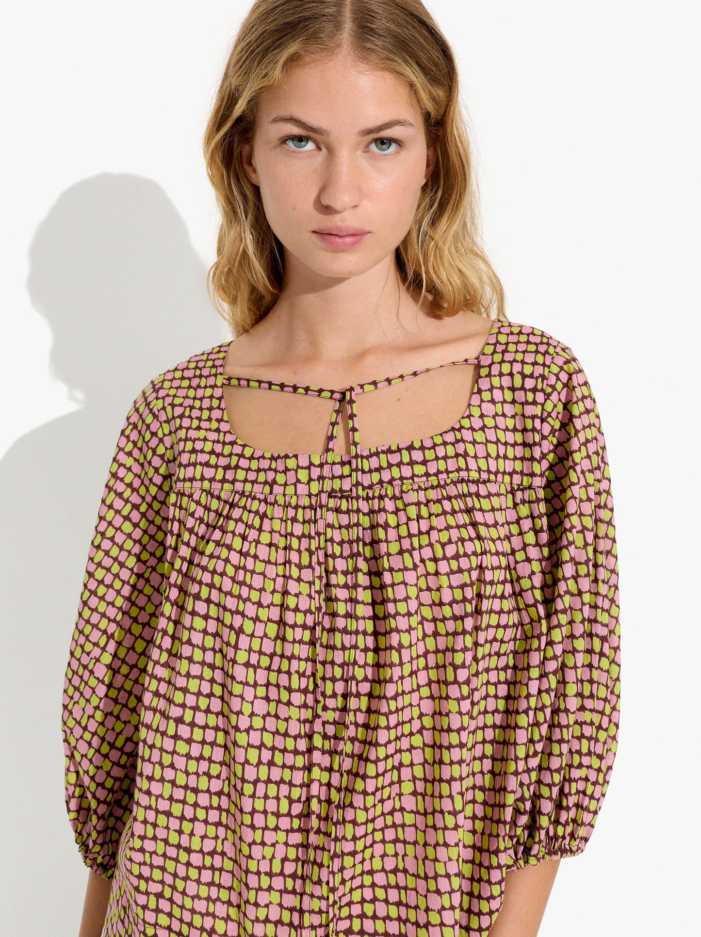 Printed Blouse With 100% Cotton
