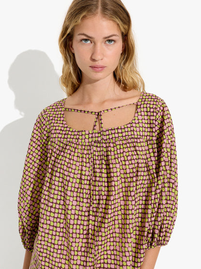 Printed Blouse With 100% Cotton