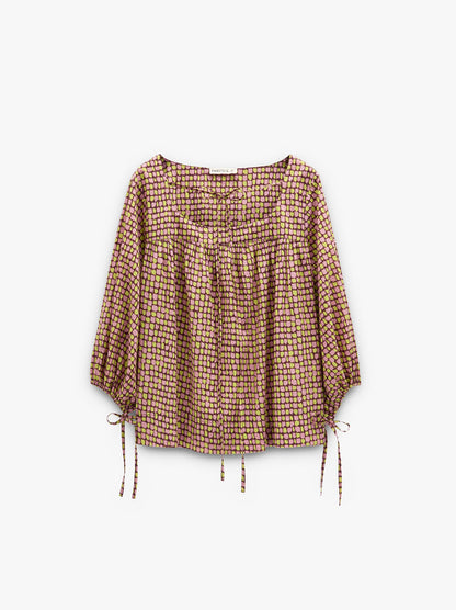 Printed Blouse With 100% Cotton