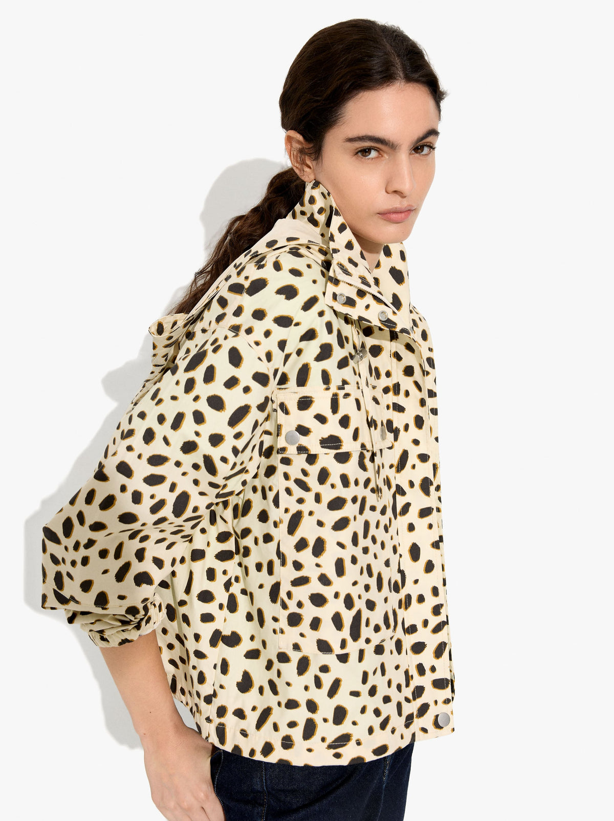 Jacket With Printed Animal Pattern Water-Repellent