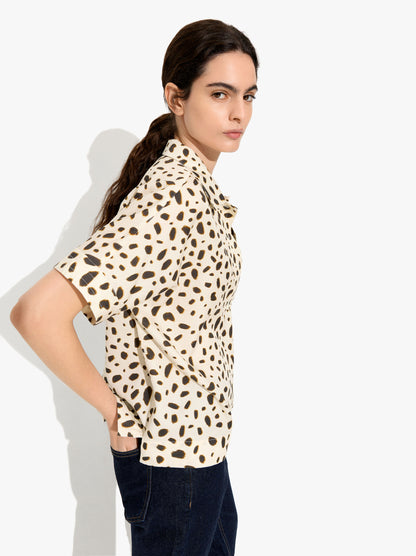 Blouse With Animal Printed 100% Lyocell
