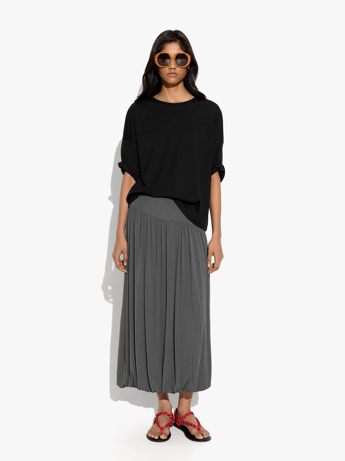 Plain Blouse With Short Sleeves