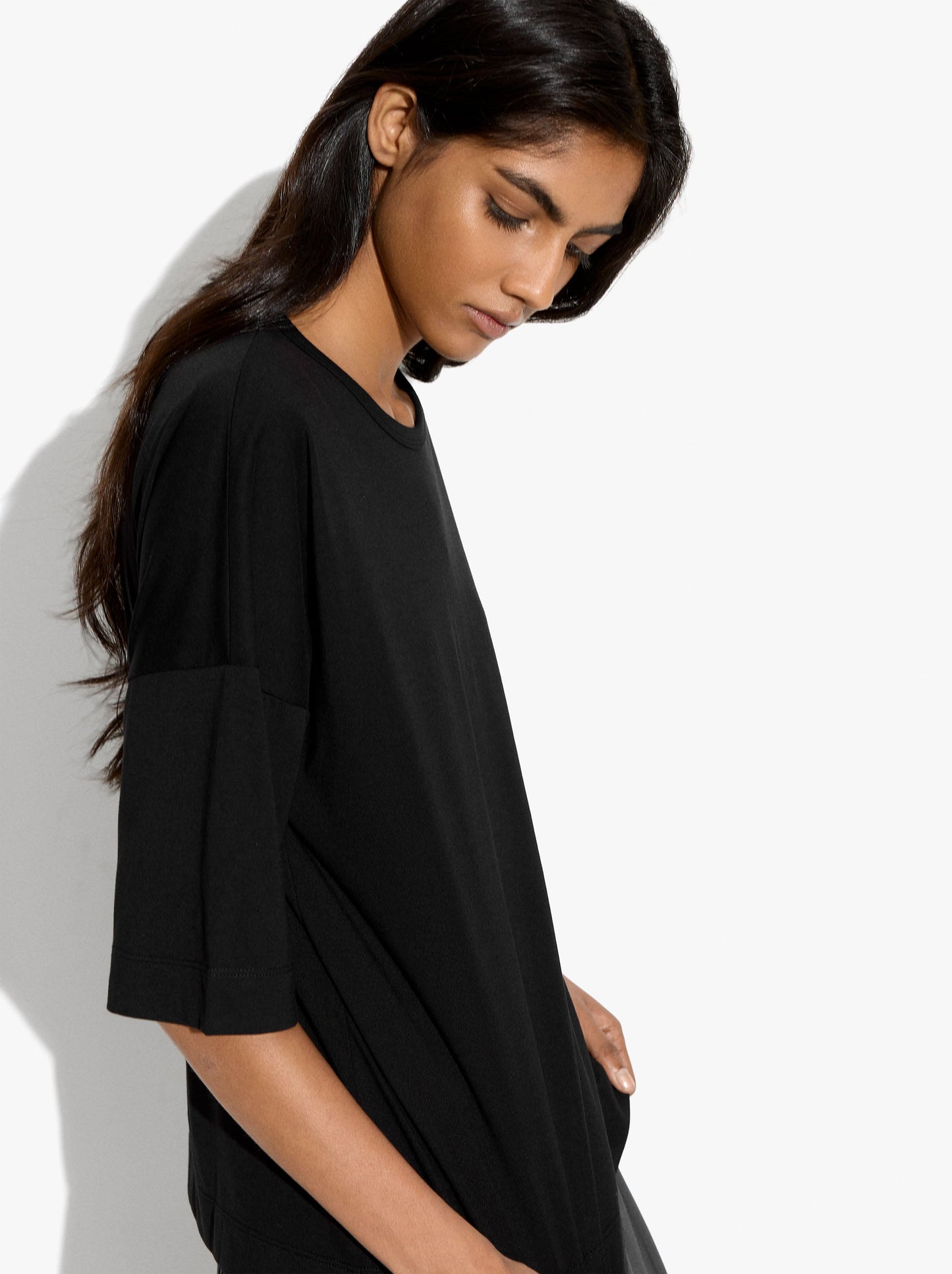 Plain Blouse With Short Sleeves