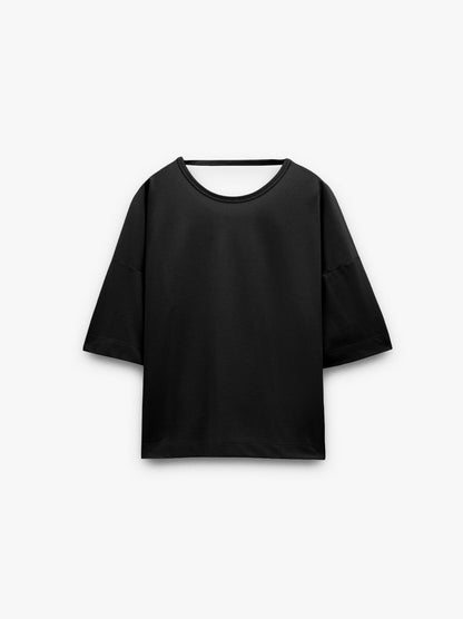 Plain Blouse With Short Sleeves