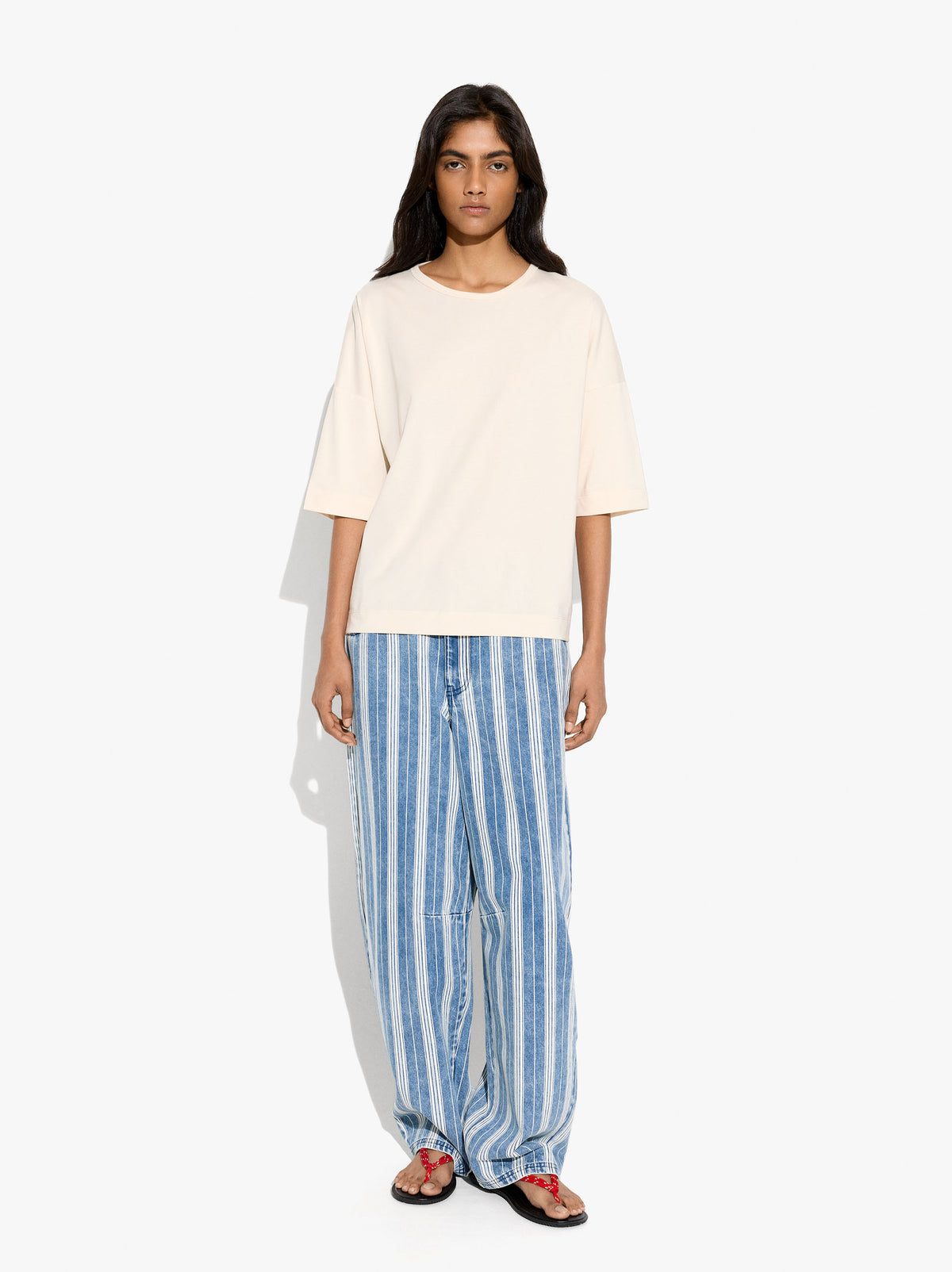 Plain Blouse With Short Sleeves
