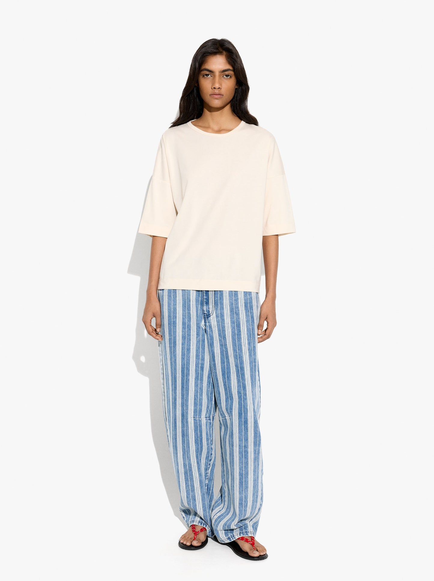 Plain Blouse With Short Sleeves