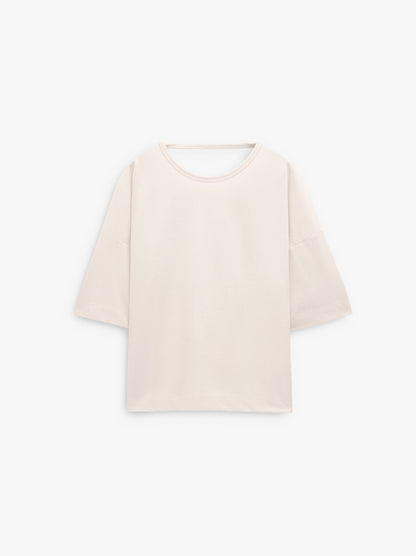 Plain Blouse With Short Sleeves